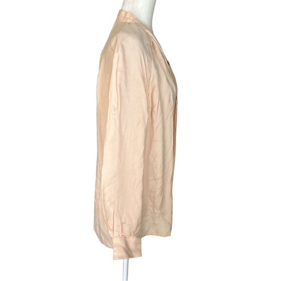 COS Tie Neck Light Peach Cupro Pussycat Blouse - 10 - Picture 7 of 15